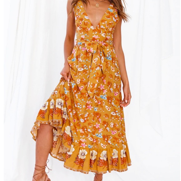 Fortunate One - walk along the siene midi dress, size S - Picture 1 of 14